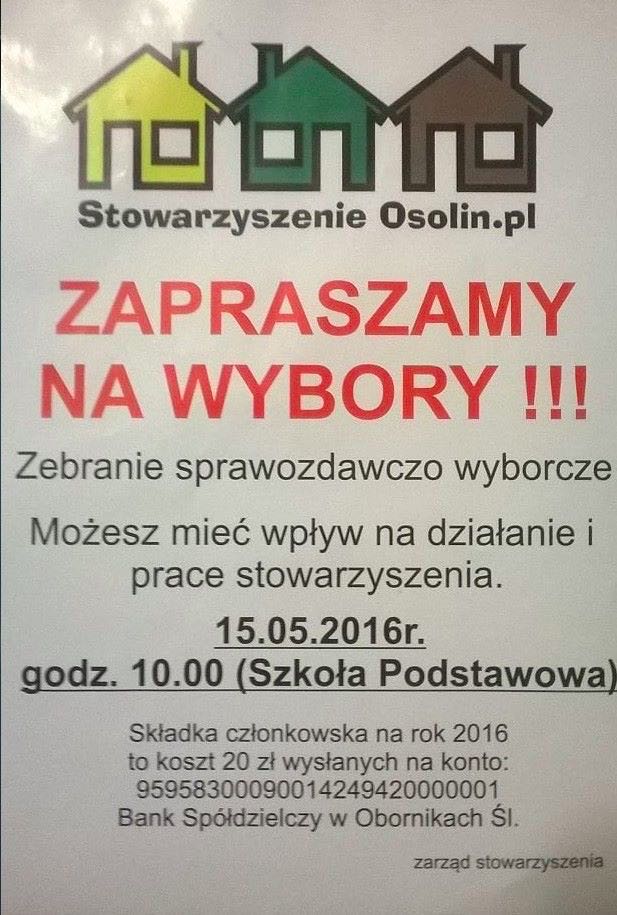 Zebranie sprawozdawcze i wybory Stowarzyszenia Osolin.pl